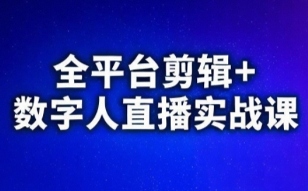 视频号、快手、抖音全平台剪辑+数字人直播实战课(更新9月)​-问小徐资源库