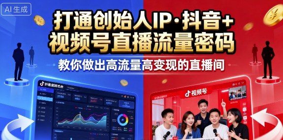 25年直播9-10两期线下课，打通创始人IP，抖音+视频号直播流量密码，教你做出高流量高变现的直播间-问小徐资源库