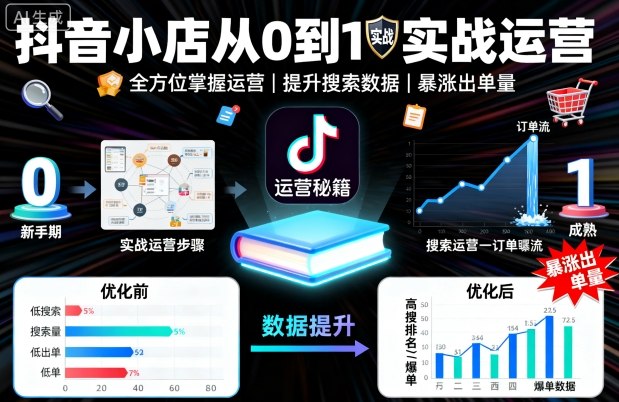 抖音小店从0到1实战运营，帮你全方位掌握小店运营，提升搜索数据与出单量-问小徐资源库