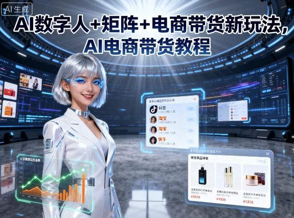 AI数字人+矩阵+电商带货新玩法，AI电商带货教程-问小徐资源库