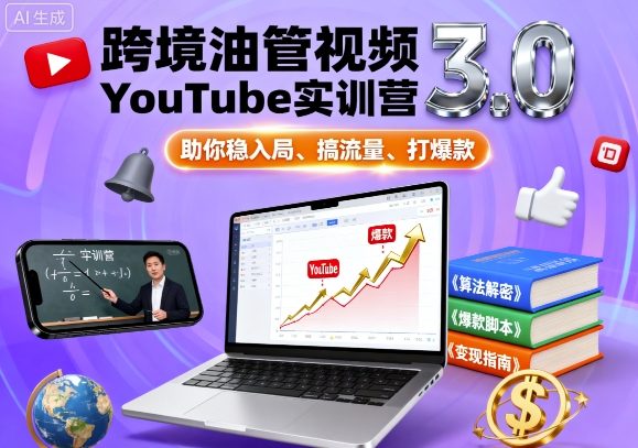 跨境油管视频YouTube实训营3.0，助你稳入局、搞流量、打爆款-问小徐资源库
