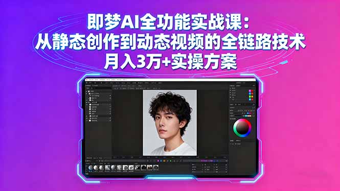 即梦AI全功能实战课：从静态创作到动态视频的全链路技术 月入3万+实操方案-问小徐资源库