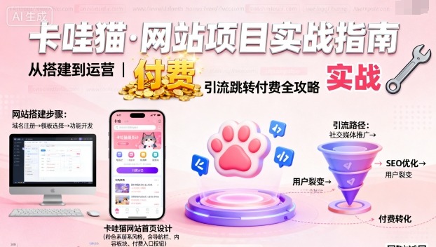 卡哇猫·网站项目，网站搭建与运营以及引流跳转付费-问小徐资源库
