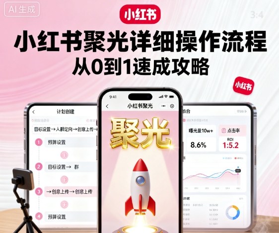 小红书聚光详细操作流程，小红书聚光从0到1速成攻略-问小徐资源库