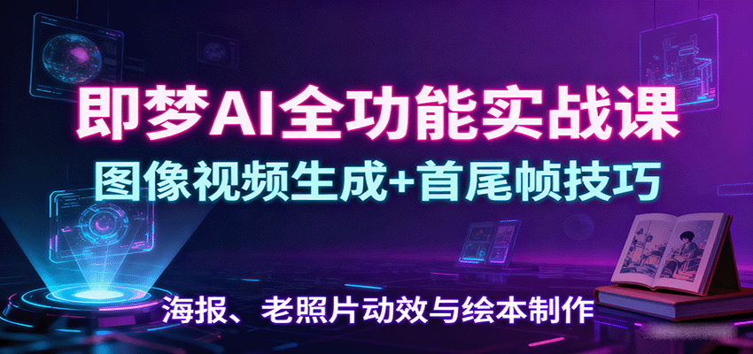 即梦AI全功能实战课：图像视频生成+首尾帧技巧，海报、老照片动效与绘本制作-问小徐资源库