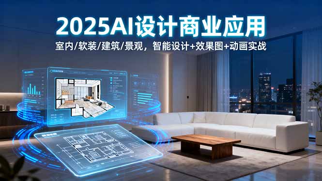 2025AI设计商业应用：室内/软装/建筑/景观，智能设计+效果图+动画实战-问小徐资源库