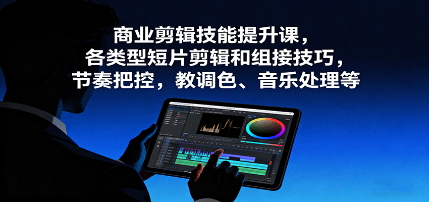 商业剪辑技能提升课，各类型短片剪辑和组接技巧，节奏把控，教调色、音乐处理等-问小徐资源库