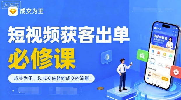 短视频获客出单必修课，成交为王，以成交为导向，直接做能成交的流量-问小徐资源库