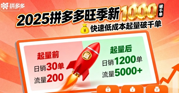 2025拼多多旺季新老店铺——快速低成本起量破千单-问小徐资源库