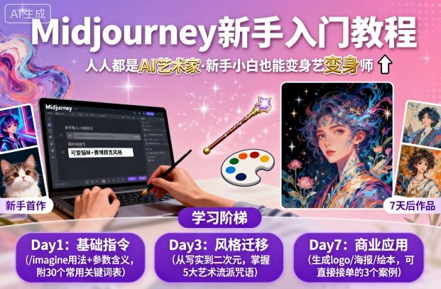 midjourney新手入门教程：人人都是AI艺术家，新手小白也能变身艺术大师-问小徐资源库