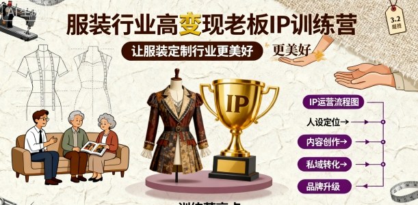 服装行业高变现老板IP训练营，让服装定制行业更美好-问小徐资源库
