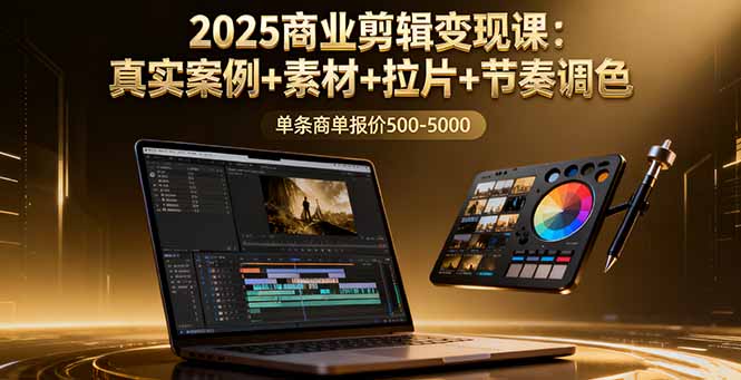 2025商业剪辑变现课：真实案例+素材+拉片+节奏调色，单条商单报价500-5000-问小徐资源库