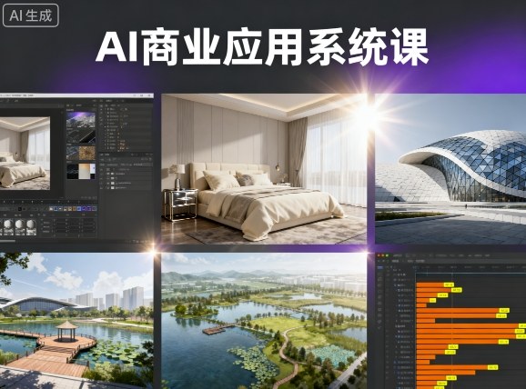 AI商业应用系统课，室内-软装-建筑-景观，智能设计+效果图+动画画实战-问小徐资源库