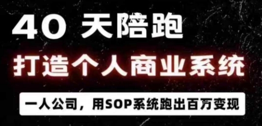 40天陪跑打造个人商业系统，一人公司，用SOP系统跑出百W变现-问小徐资源库