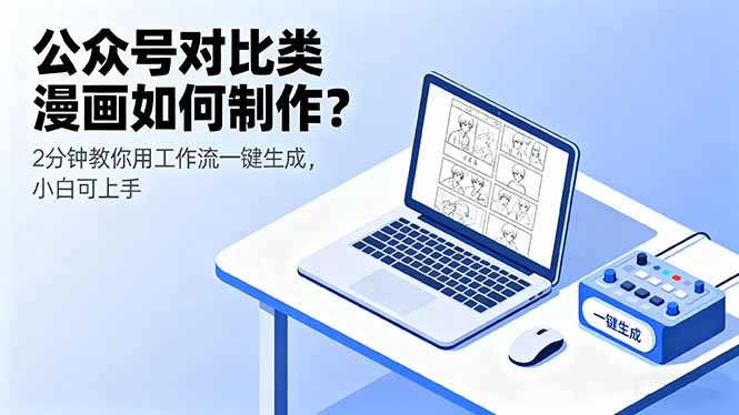 公众号对比类漫画如何制作？2分钟教你用工作流一键生成，小白可上手-问小徐资源库