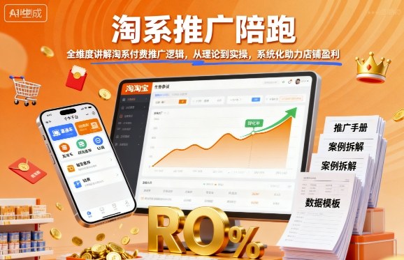 淘系推广陪跑，全维度讲解淘系付费推广逻辑，从理论到实操，系统化助力店铺盈利-问小徐资源库