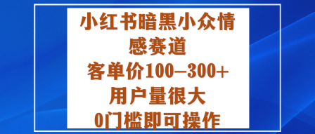 小红书暗黑小众情感赛道,客单价100-300+用户量很大,0门槛即可操作-问小徐资源库