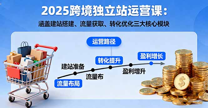 2025跨境独立站运营课：涵盖建站搭建、流量获取、转化优化三大核心模块-问小徐资源库