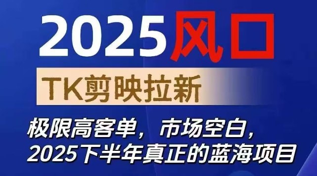 2025风口TK剪映capcut拉新项目，极限高客单，市场空白，2025下半年真正的蓝海项目-问小徐资源库