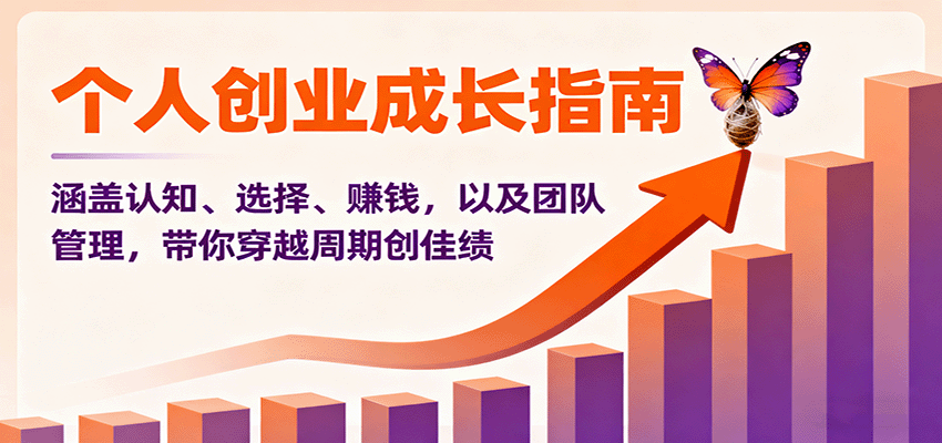 个人创业成长指南：涵盖认知、选择、赚钱，以及团队管理，带你穿越周期创佳绩-问小徐资源库