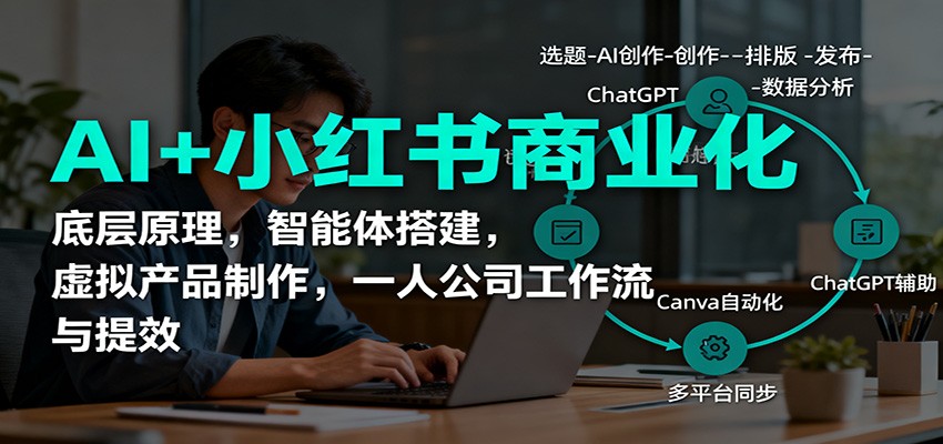 AI+小红书商业化，底层原理，智能体搭建，虚拟产品制作，一人公司工作流与提效-问小徐资源库