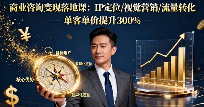 商业咨询变现落地课：IP定位/视觉营销/流量转化，单客单价提升300%-问小徐资源库
