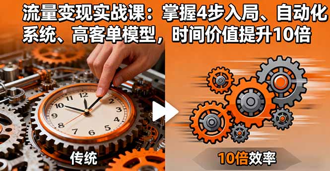 流量变现实战课：掌握4步入局、自动化系统、高客单模型，时间价值提升10倍-问小徐资源库