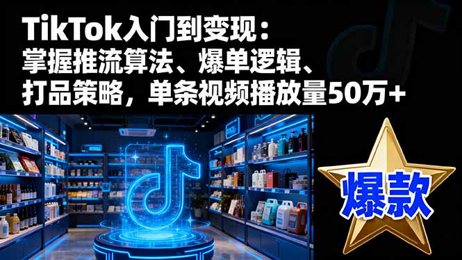 TikTok入门到变现：掌握推流算法、爆单逻辑、打品策略，单条视频播放量50w-问小徐资源库