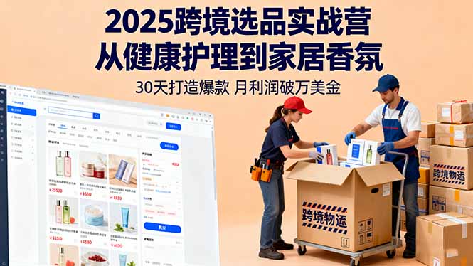 2025跨境选品实战营：从健康护理到家居香氛，30天打造爆款,月利润破万美金-问小徐资源库