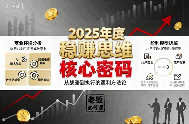 2025年度稳賺思维老板创业营，拆解2025年新商业环境下，企业实现持续盈利的核心密码-问小徐资源库