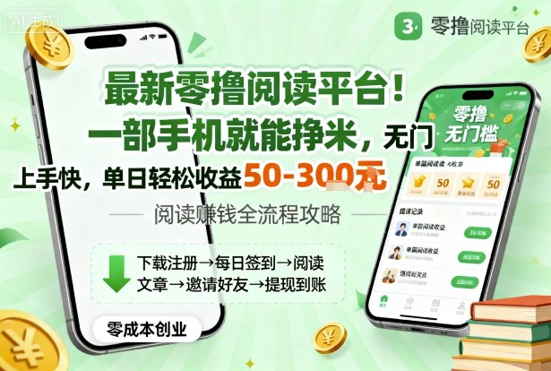最新零撸阅读平台！一部手机就能挣米，无门槛上手快，单日轻松收益50-3张【揭秘】-问小徐资源库
