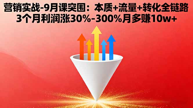 营销实战-9月突围课:本质+流量+转化全链路 3个月利润涨30%-300%月多赚10w+-问小徐资源库