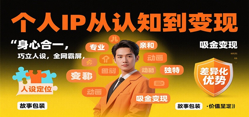 个人IP从认知到变现，身心合一，巧立人设，全网霸屏，吸金变现-问小徐资源库