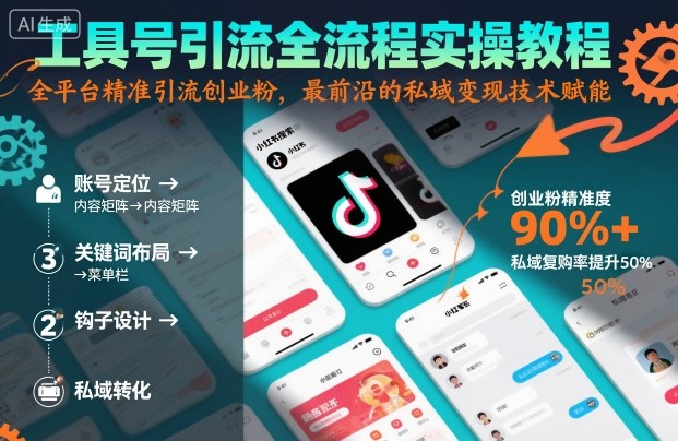 工具号引流全流程保姆级实操教程,全平台精准引流创业粉,最前沿的私域变现技术赋能-问小徐资源库