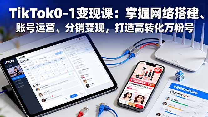 TikTok0-1变现课：掌握网络搭建、账号运营、分销变现，打造高转化万粉号-问小徐资源库