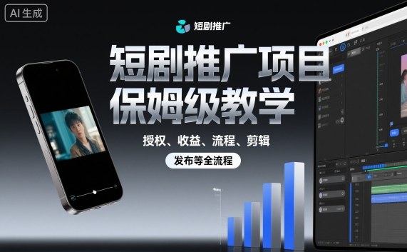 短剧推广项目保姆级教学，授权、收益、流程、剪辑，发布等全流程-问小徐资源库