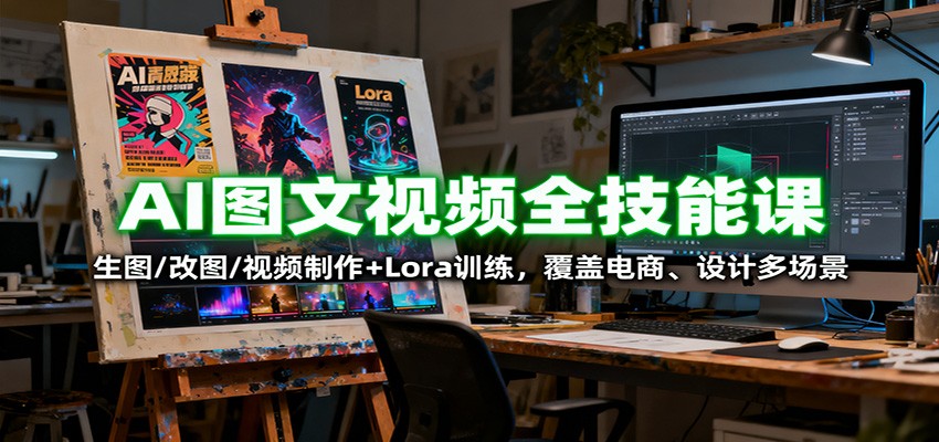 AI图文视频全技能课：生图/改图/视频制作+Lora训练，覆盖电商 、设计多场景-问小徐资源库