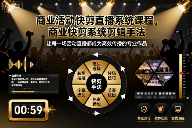 商业活动快剪直播系统课程，商业快剪系统剪辑手法-问小徐资源库
