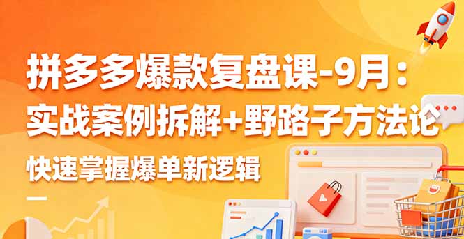 拼多多爆款复盘课-9月：实战案例拆解+野路子方法论，快速掌握爆单新逻辑-问小徐资源库