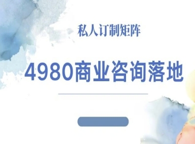 4980商业咨询师落地课程-ip运营高客单教程-问小徐资源库