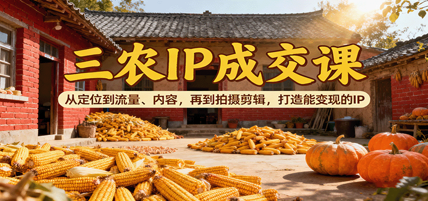 三农IP成交课：从定位到流量、内容，再到拍摄剪辑，打造能变现的IP-问小徐资源库