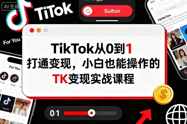 TikTok从0到1打通变现，小白也能操作的TK变现实战课程-问小徐资源库