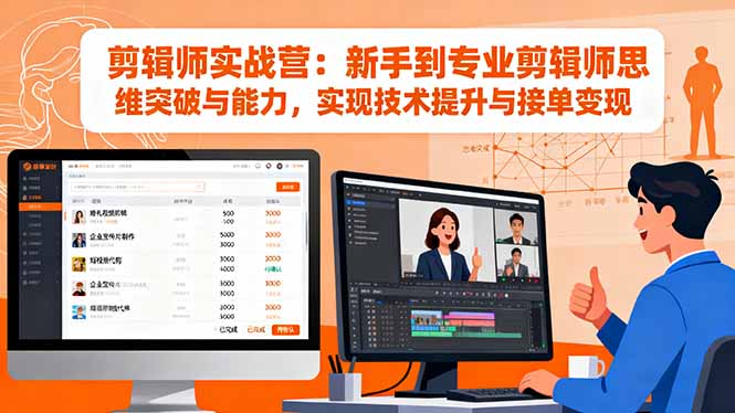 剪辑师实战营：新手到专业剪辑师思维突破与能力，实现技术提升与接单变现-问小徐资源库