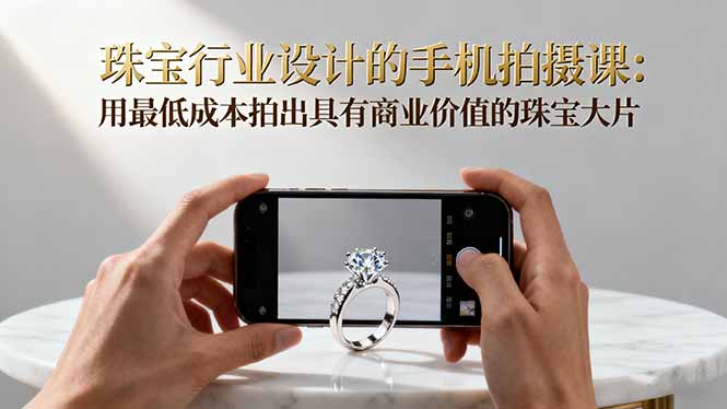珠宝行业设计的手机拍摄课：用最低成本拍出具有商业价值的珠宝大片！-问小徐资源库