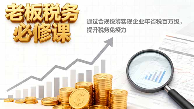 老板税务必修课，通过合规税筹实现企业年省税百万级，提升税务免疫力-问小徐资源库