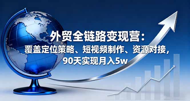 外贸全链路变现营：覆盖定位策略、短视频制作、资源对接，90天实现月入5w-问小徐资源库