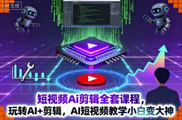 短视频Ai剪辑全套课程，玩转AI+剪辑，AI短视频教学小白变大神-问小徐资源库