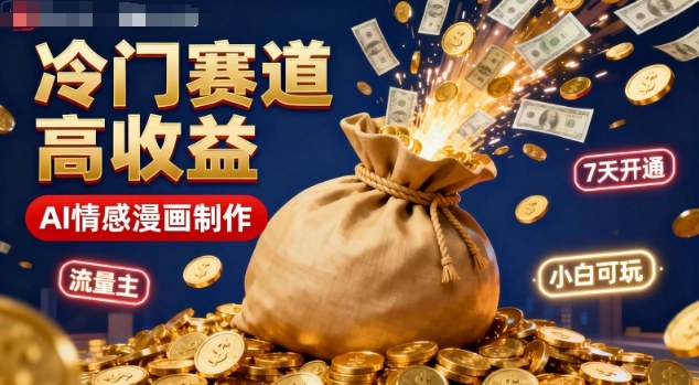 公众号冷门赛道，用AI做情感漫画，7天开通流量主，操作简单，小白可玩-问小徐资源库