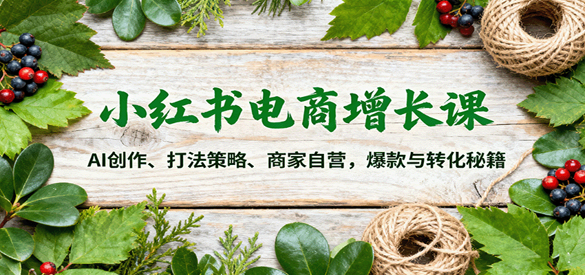 小红书电商增长课：AI创作、打法策略、商家自营，爆款与转化秘籍-问小徐资源库