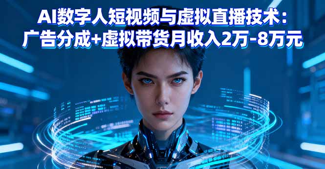 AI数字人短视频与虚拟直播技术：广告分成+虚拟带货月收入2万-8万元-问小徐资源库